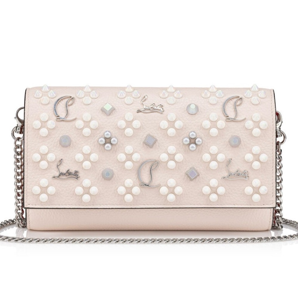 Christian Louboutin Paloma  Chain wallet - Grained leather Loubinthesky - Leche